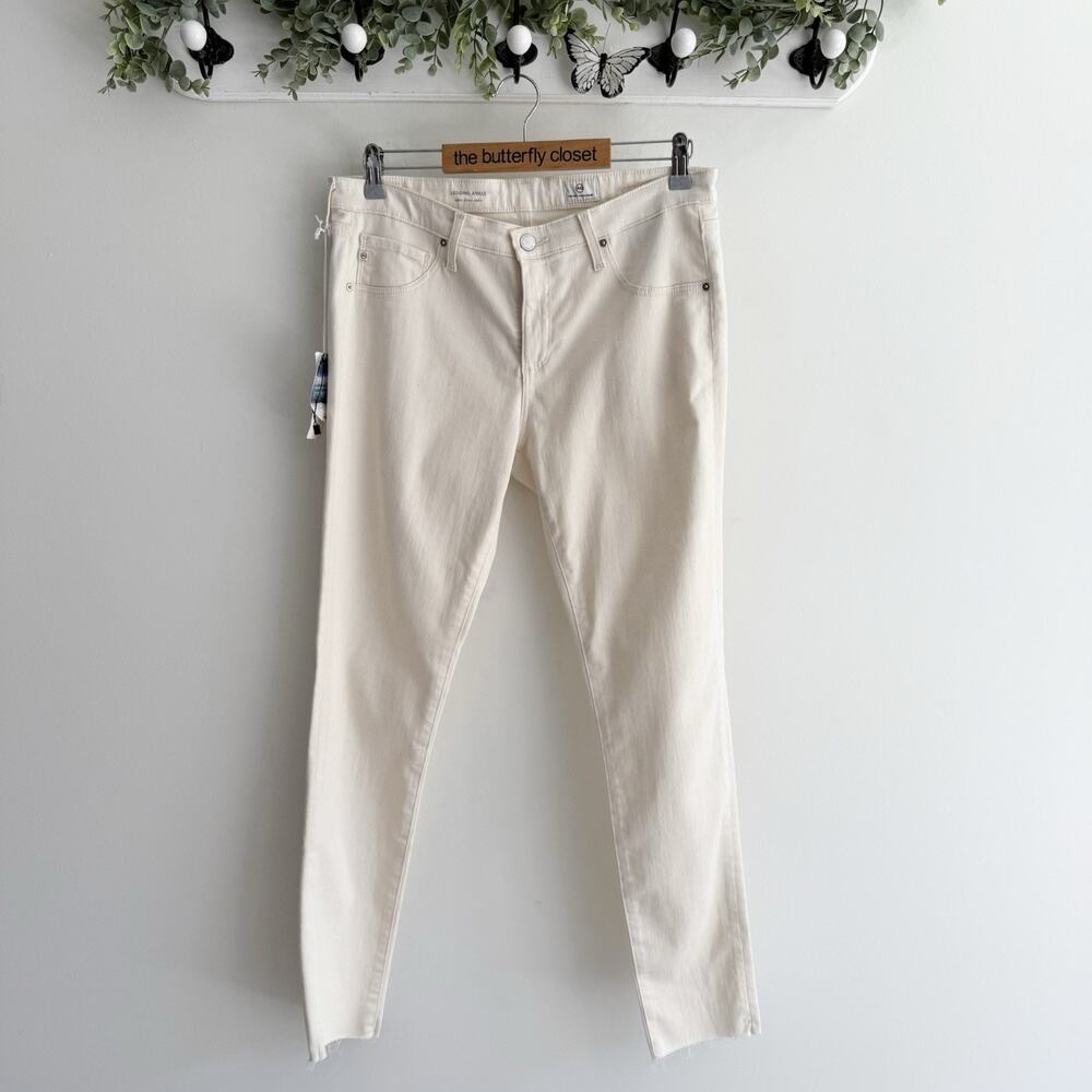 NEW Adriano Goldschmied Legging Super Skinny Ankle Off White Jeans Size 31 4076